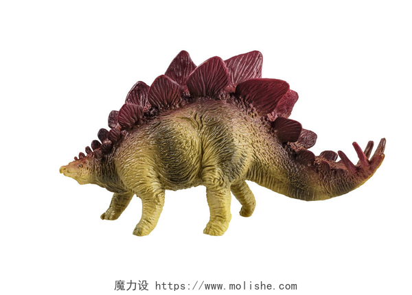 白色背景上的恐龙玩具一只恐龙玩具模型